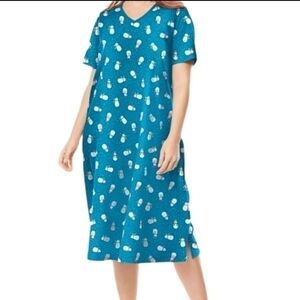 DREAMS & Co. Blue Snowman Sleepshirt